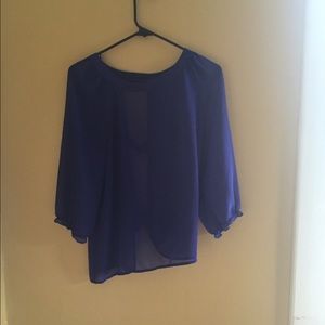 Sheer navy blue top