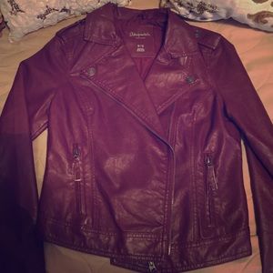 Maroon leather jacket