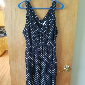 Black and white polka dot maternity dress