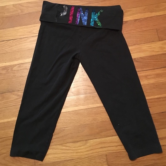 Pink Cropped Yoga Pants