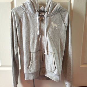 VS PINK Gray Zip Up Sweatshirt