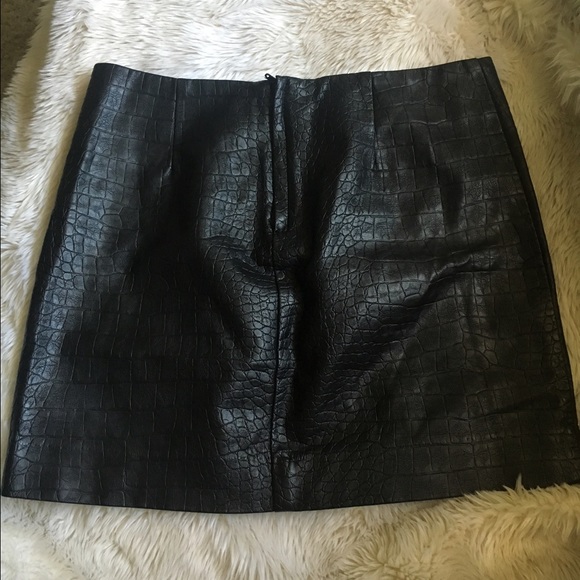 Faux leather snakeskin skirt