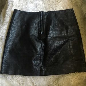 Faux leather snakeskin skirt
