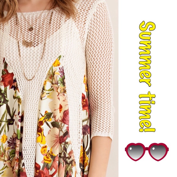 FLORAL PRINT SHEER BOHO BABYDOLL CROTCHET DRESS - Picture 3 of 4