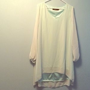Light blue hi-lo dress