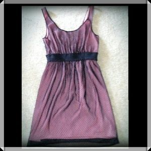 Pinkish Purple and black mini dress