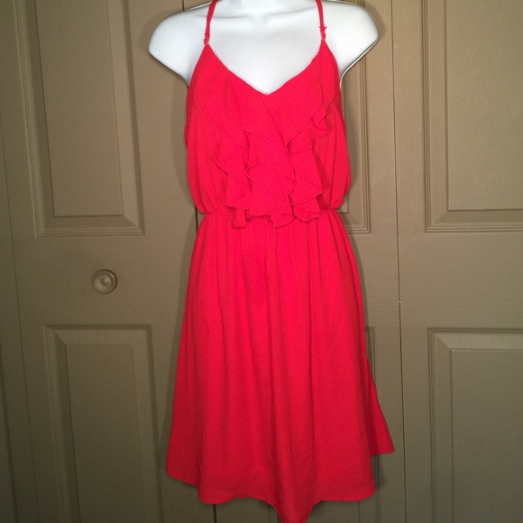 Francesca's collection red ruffle dress NWOT!!
