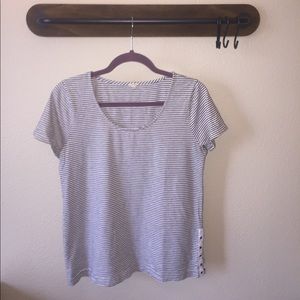 J. Crew striped cotton tee with side detail size M