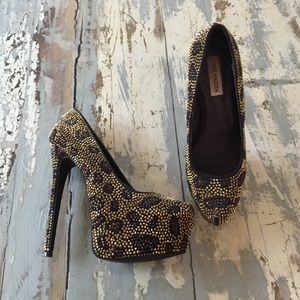 Steve Madden leopard rhinestone stilettos