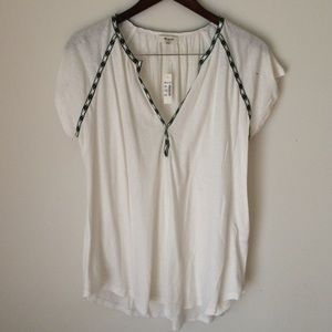 Madewell Embroidered Trim Top