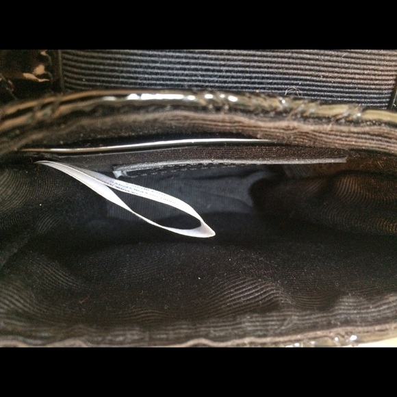 Talbots Black Quilted Patent Leather Handbag - Picture 3 of 4