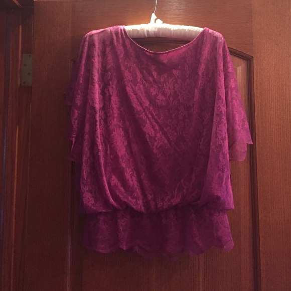 Never worn New York and Company purple lace blouse