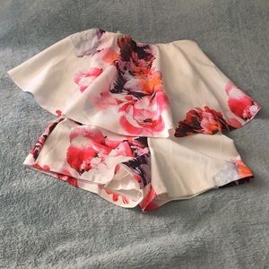 Floral Strapless Romper