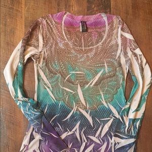 Colorful long sleeve top