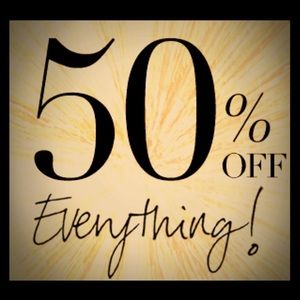 Spring cleaning girls :) , everything is 50% off.