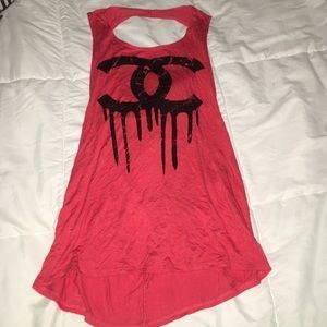 Designer inspired backless tank top