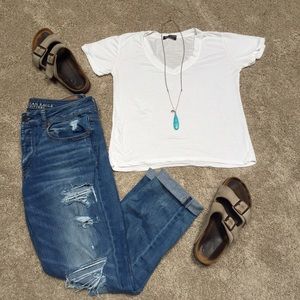 Brandy Melville White Cropped Tee!
