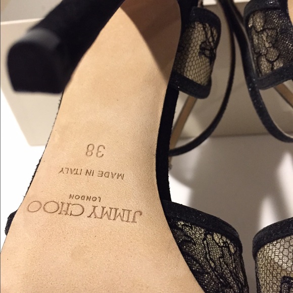 Jimmy Choo Fitch Glitter and Lace Sandal - Picture 4 of 4