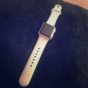 iWatch Sport Rose Gold/Lavender sport band.