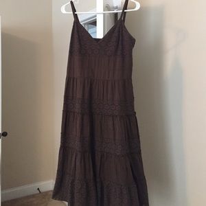 Chocolate brown spaghetti strap dress