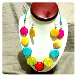 Rainbow Chromatic Glass Bead Necklace Set