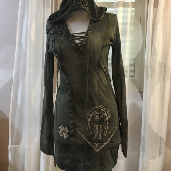 Olive green punk dress 💀💚