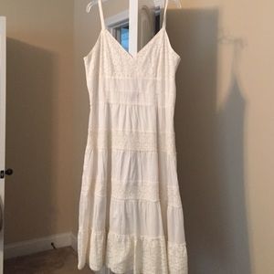 White spaghetti strap summer dress