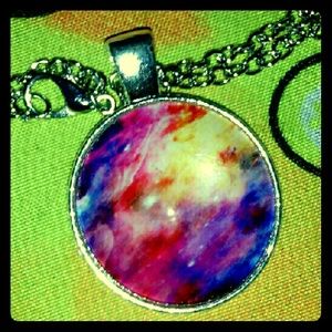 Colorful Galaxy Nebula Pendant Necklace