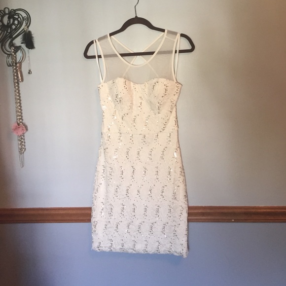 White dress with sequence very flattering