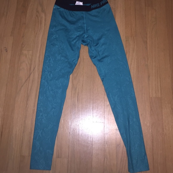 blue nikepro leggings