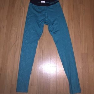 blue nikepro leggings