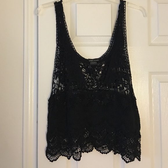 Black crochet top
