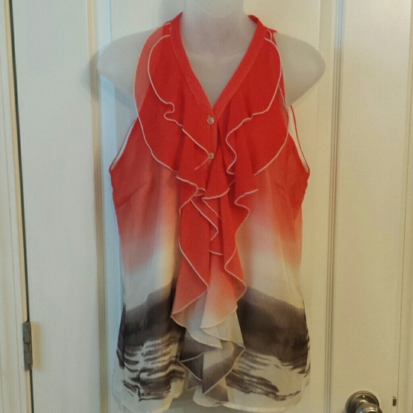 Milano Sleeveless Ruffle Blouse