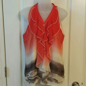 Milano Sleeveless Ruffle Blouse