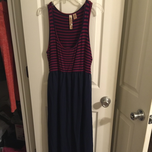 Blue and purple maxi dress