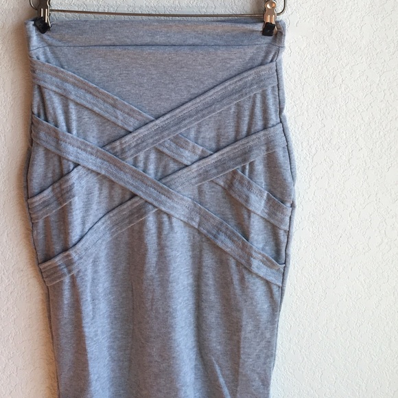 Gray 2 Pieces Bandage Dress - Picture 3 of 4