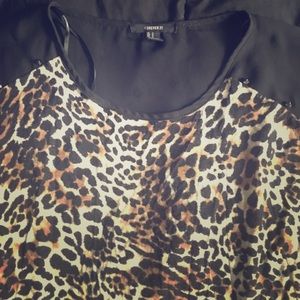 High low cheetah blouse