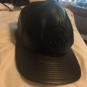 Faux Leather Stussy Hat