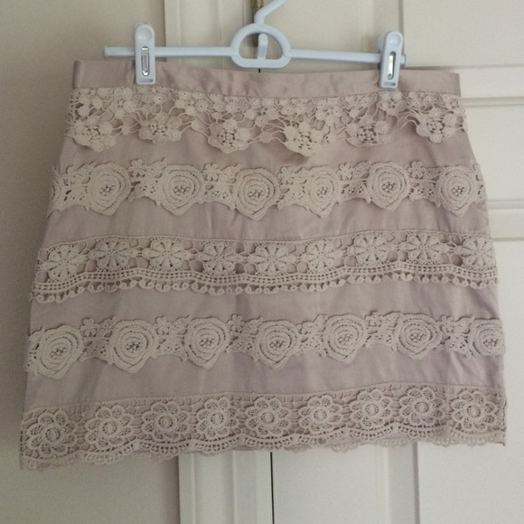 Light pink crochet skirt