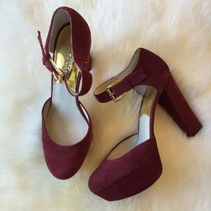 MICHAEL Michael Kors Shoes - Burgundy Suede Platform Heel | Michael Kors MICHAEL Michael Kors Shoes - Burgundy Suede Platform Heel | Michael Kors