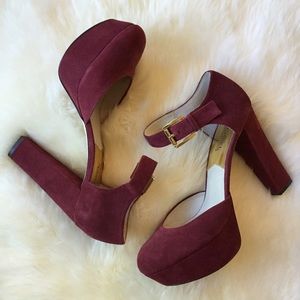 MICHAEL Michael Kors Shoes - Burgundy Suede Platform Heel | Michael Kors MICHAEL Michael Kors Shoes - Burgundy Suede Platform Heel | Michael Kors