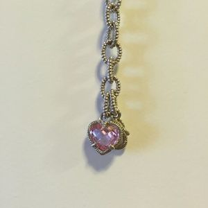 Pink heart chained bracelet