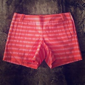 J. Crew pink and orange striped shorts