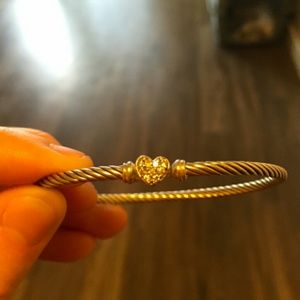 Diamon heart silver bracelet