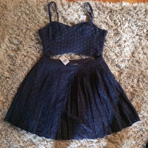 Abercrombie & Fitch Dresses & Skirts - Navy crop top and skirt set