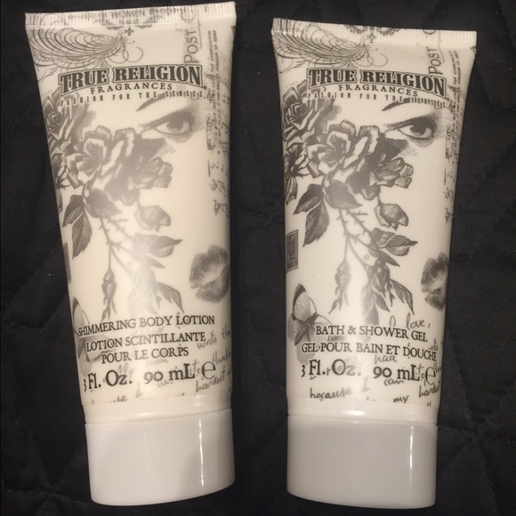 True religion lotion and shower gel