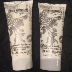 True religion lotion and shower gel