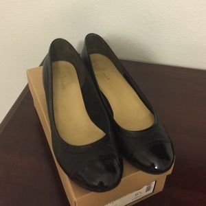 Cole Haan Nike Air Black leather and patent wedge