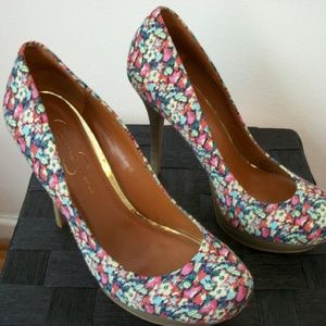 Jessica Simpson floral heels