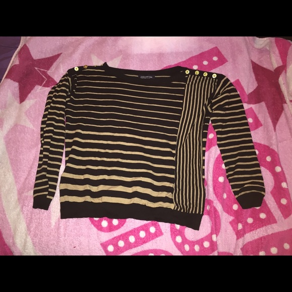 Gold and black striped sweater